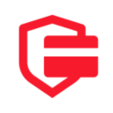 A red, stylized shield with a white check mark inside, combined with a padlock shape, symbolizing security and protection for IPTV Latino users.