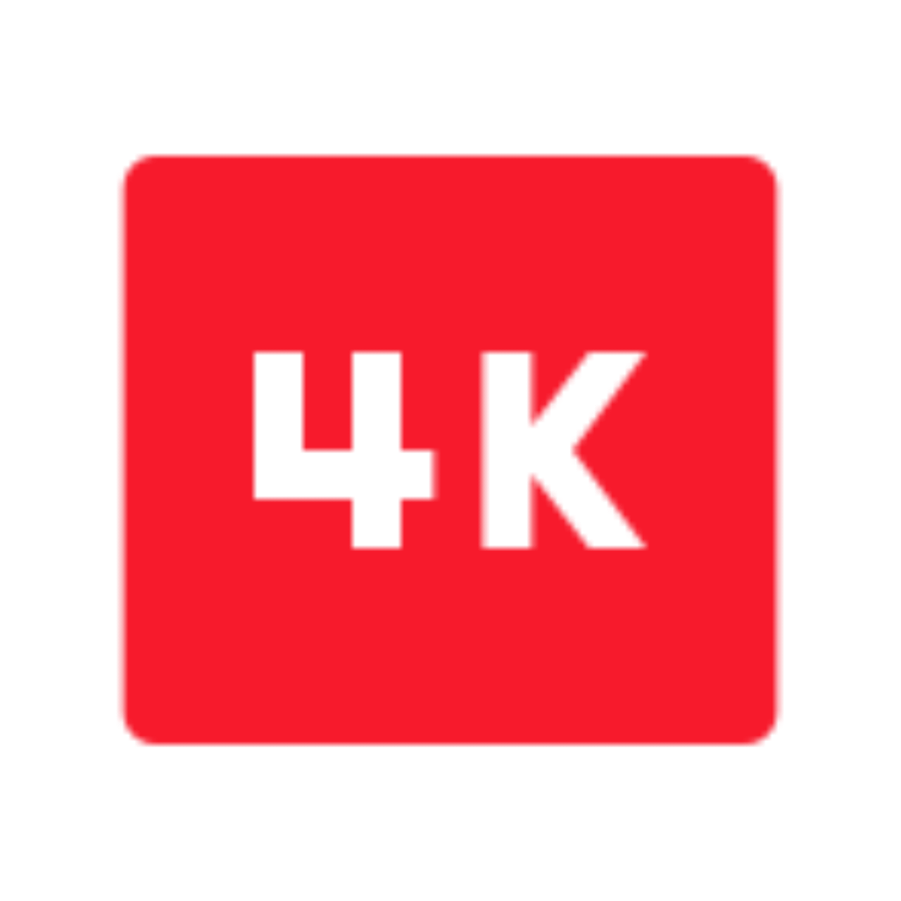 White text reading “4K” centered on a solid red square background, perfect for IPTV Latino displays.